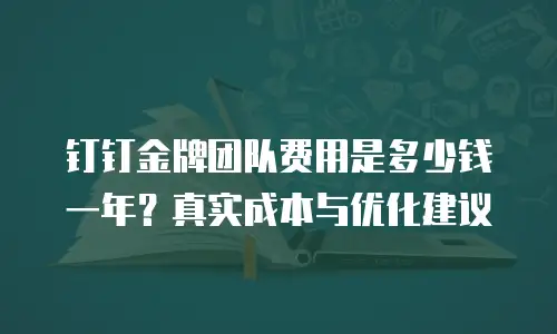 钉钉金牌团队费用是多少钱一年？真实成本与优化建议