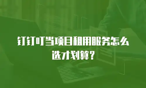 钉钉叮当项目租用服务怎么选才划算？