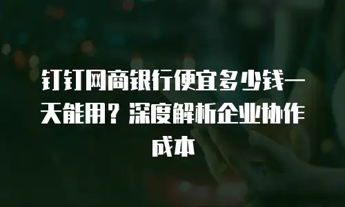 钉钉网商银行便宜多少钱一天能用？深度解析企业协作成本