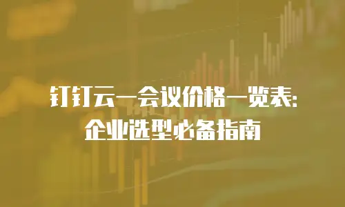 钉钉云一会议价格一览表：企业选型必备指南