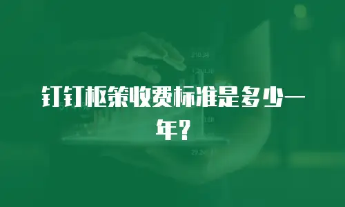 钉钉枢策收费标准是多少一年？