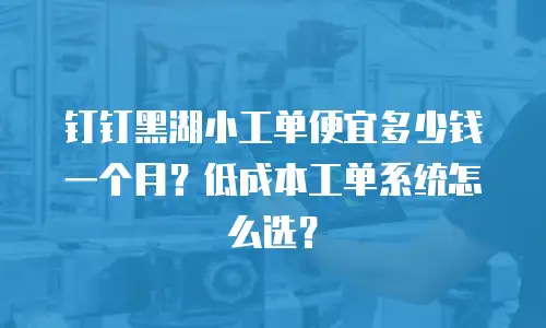 钉钉黑湖小工单便宜多少钱一个月？低成本工单系统怎么选？