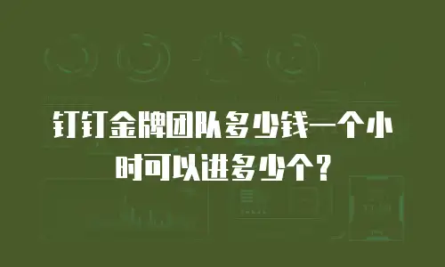 钉钉金牌团队多少钱一个小时可以进多少个？