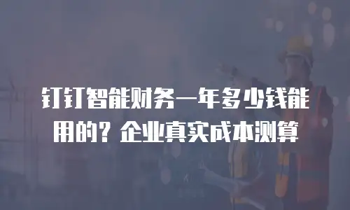 钉钉智能财务一年多少钱能用的？企业真实成本测算