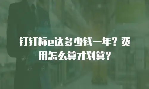 钉钉标e达多少钱一年？费用怎么算才划算？