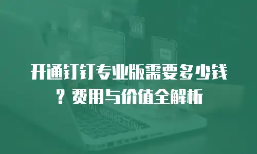 开通钉钉专业版需要多少钱？费用与价值全解析