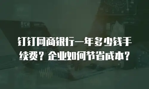 钉钉网商银行一年多少钱手续费？企业如何节省成本？