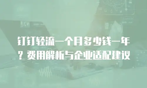 钉钉轻流一个月多少钱一年？费用解析与企业适配建议