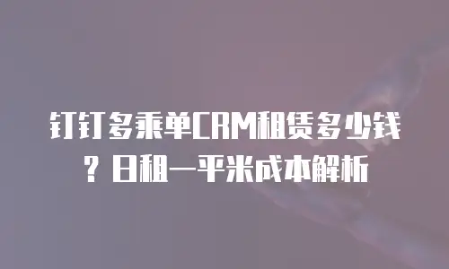钉钉多乘单CRM租赁多少钱？日租一平米成本解析