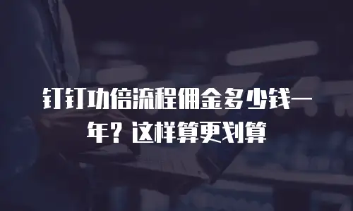 钉钉功倍流程佣金多少钱一年？这样算更划算