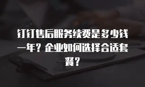 钉钉售后服务续费是多少钱一年？企业如何选择合适套餐？