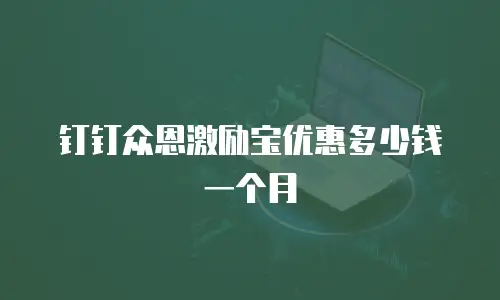 钉钉众恩激励宝优惠多少钱一个月