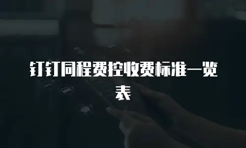 钉钉同程费控收费标准一览表
