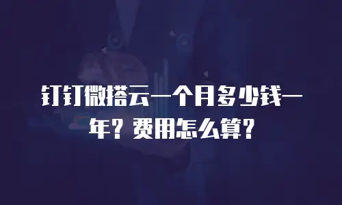 钉钉微搭云一个月多少钱一年？费用怎么算？