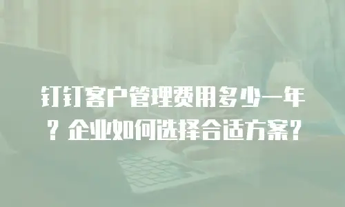 钉钉客户管理费用多少一年？企业如何选择合适方案？