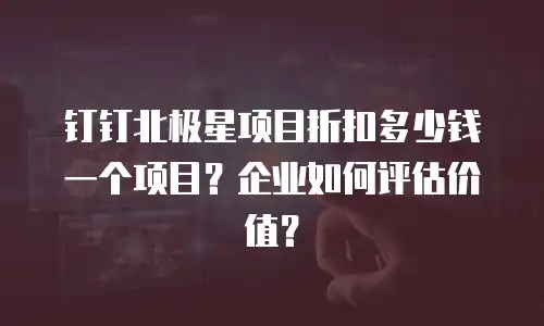 钉钉北极星项目折扣多少钱一个项目？企业如何评估价值？