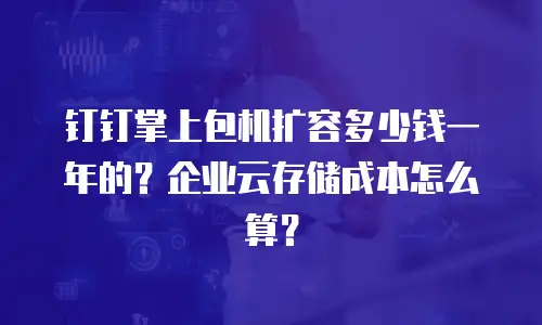 钉钉掌上包机扩容多少钱一年的？企业云存储成本怎么算？