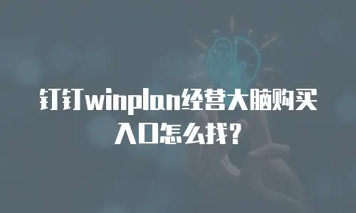 钉钉winplan经营大脑购买入口怎么找？