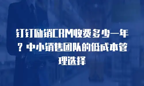 钉钉励销CRM收费多少一年？中小销售团队的低成本管理选择