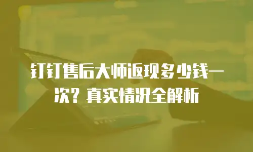钉钉售后大师返现多少钱一次？真实情况全解析