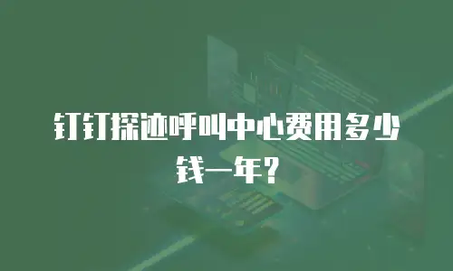钉钉探迹呼叫中心费用多少钱一年？