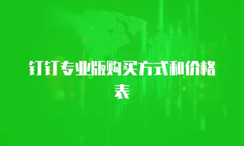 钉钉专业版购买方式和价格表