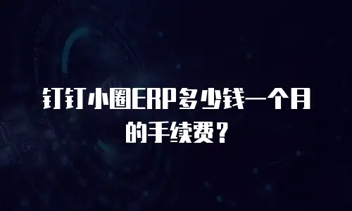 钉钉小圈ERP多少钱一个月的手续费？