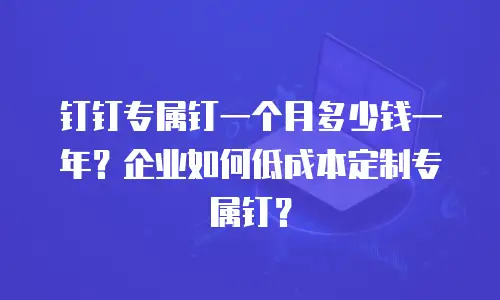 钉钉专属钉一个月多少钱一年？企业如何低成本定制专属钉？