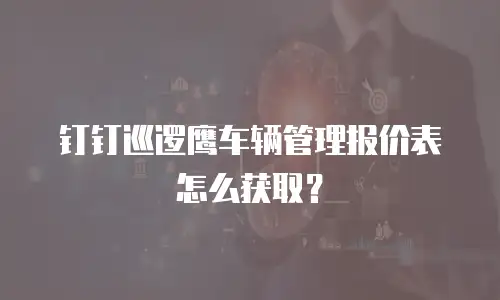 钉钉巡逻鹰车辆管理报价表怎么获取？