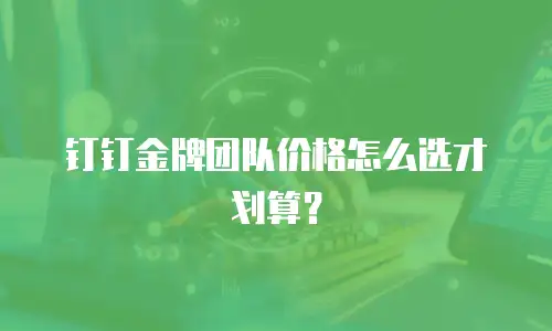钉钉金牌团队价格怎么选才划算？
