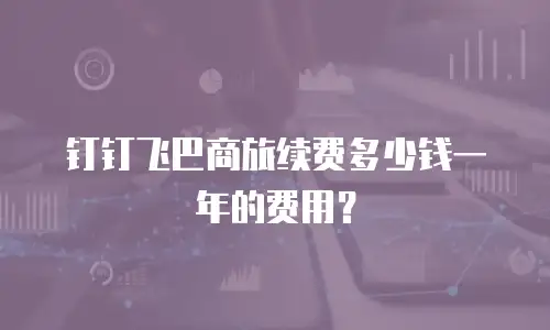 钉钉飞巴商旅续费多少钱一年的费用？
