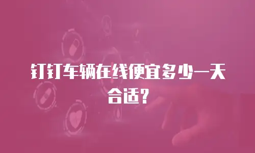钉钉车辆在线便宜多少一天合适？