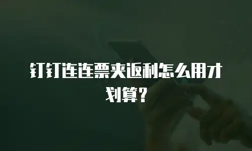 钉钉连连票夹返利怎么用才划算？