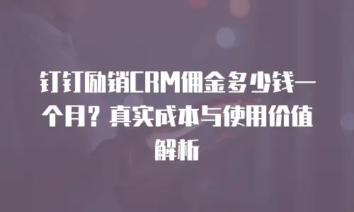 钉钉励销CRM佣金多少钱一个月？真实成本与使用价值解析