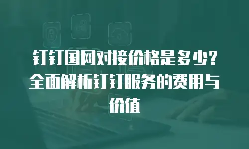 钉钉国网对接价格是多少？全面解析钉钉服务的费用与价值