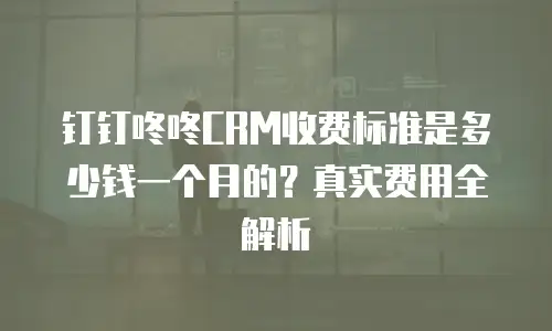 钉钉咚咚CRM收费标准是多少钱一个月的？真实费用全解析
