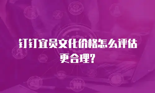 钉钉宜员文化价格怎么评估更合理？