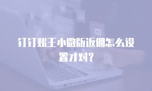 钉钉账王小微版返佣怎么设置才对？
