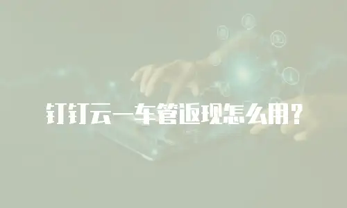 钉钉云一车管返现怎么用？