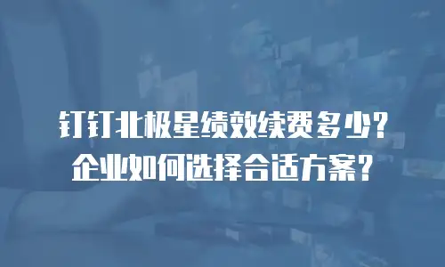 钉钉北极星绩效续费多少？企业如何选择合适方案？