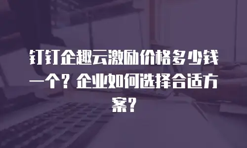 钉钉企趣云激励价格多少钱一个？企业如何选择合适方案？