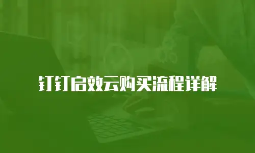 钉钉启效云购买流程详解