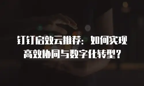 钉钉启效云推荐：如何实现高效协同与数字化转型？