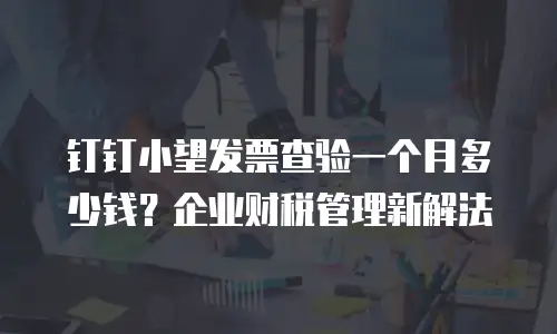 钉钉小望发票查验一个月多少钱？企业财税管理新解法