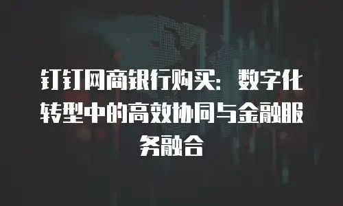 钉钉网商银行购买：数字化转型中的高效协同与金融服务融合
