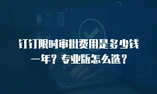 钉钉限时审批费用是多少钱一年？专业版怎么选？