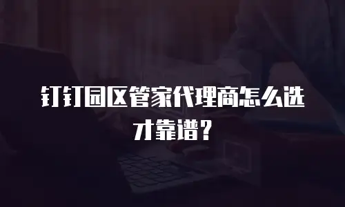 钉钉园区管家代理商怎么选才靠谱？