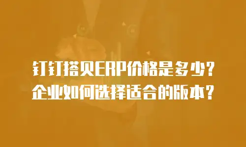 钉钉搭贝ERP价格是多少？企业如何选择适合的版本？