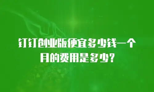 钉钉创业版便宜多少钱一个月的费用是多少？