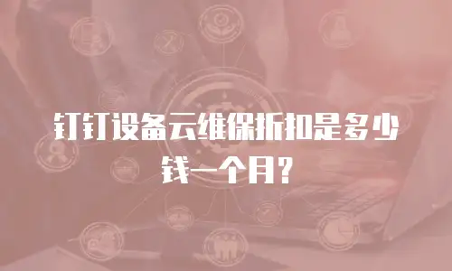 钉钉设备云维保折扣是多少钱一个月？